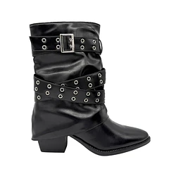Bota para mujer sobrecapa negra Danicolle