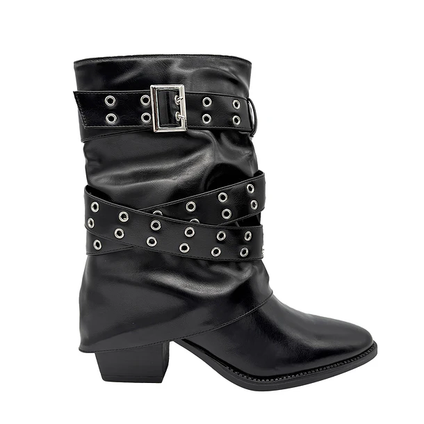 Bota para mujer sobrecapa negra Danicolle 1