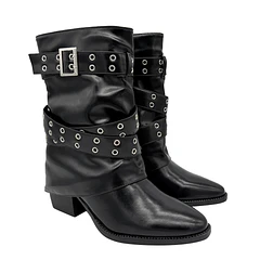 Bota para mujer sobrecapa negra Danicolle