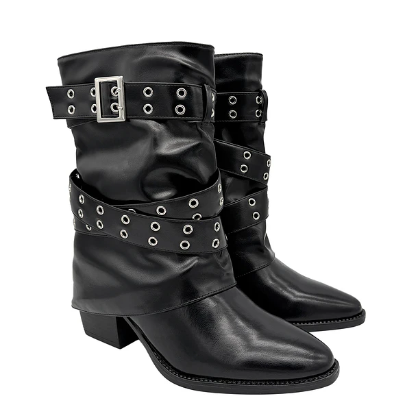 Bota para mujer sobrecapa negra Danicolle 2