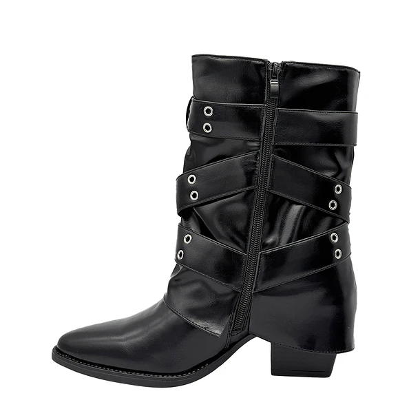 Bota para mujer sobrecapa negra Danicolle 3