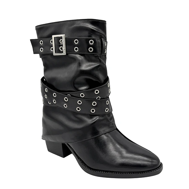 Bota para mujer sobrecapa negra Danicolle 5