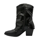 Bota para mujer sobrecapa Lisa Negro Danicolle 3