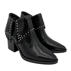 Botin para mujer solapa con tachas negro Danicolle