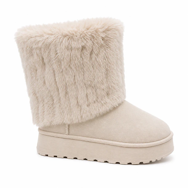 Bota para mujer afelpada invierno cream Danicolle 1