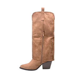 Bota Mujer Western Bordada Color Café