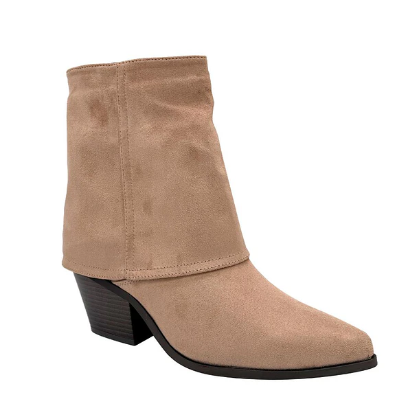 Bota Mujer con Solapa Color Beige 3