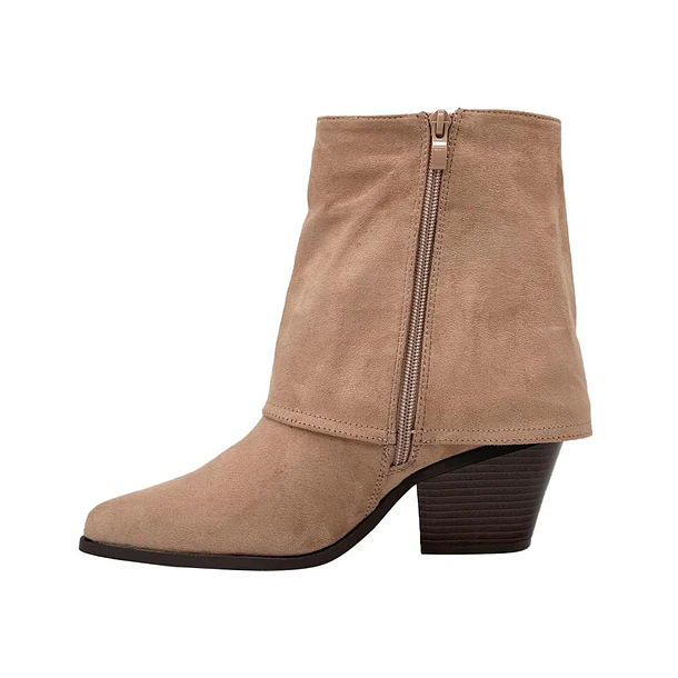 Bota Mujer con Solapa Color Beige 4