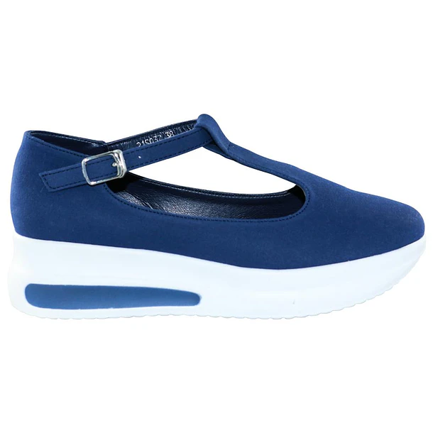 Zapato Mujer Plataforma con Correa Color Azul 1