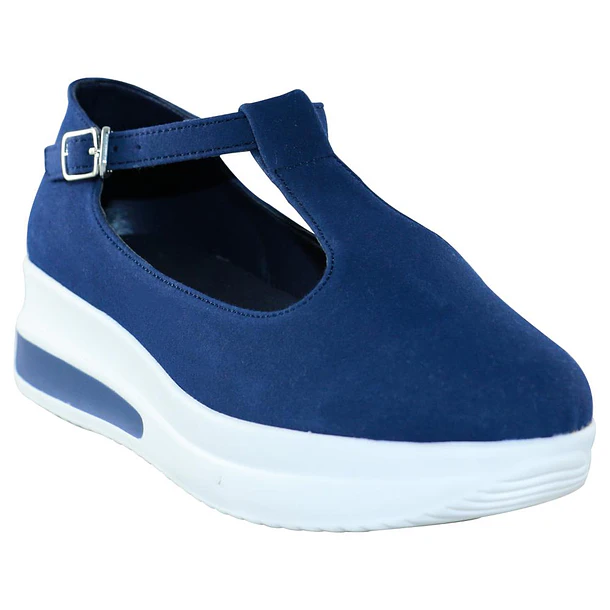 Zapato Mujer Plataforma con Correa Color Azul 2