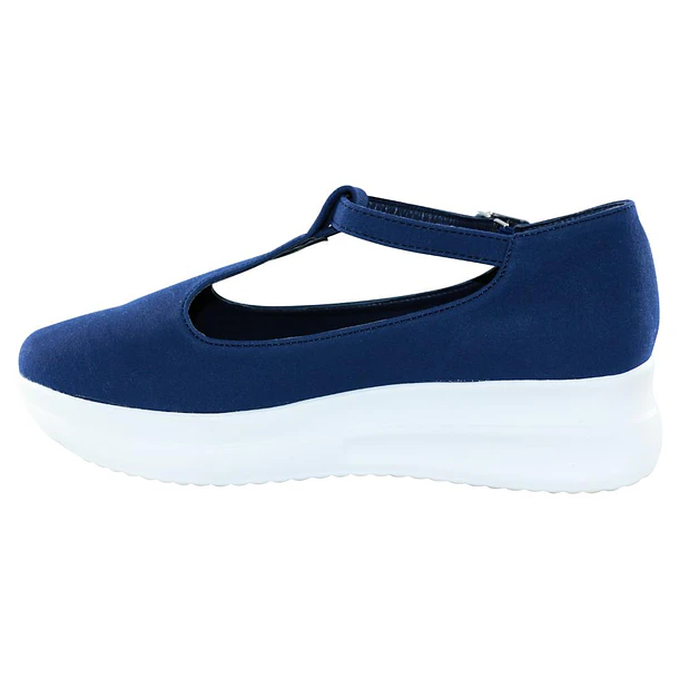 Zapato Mujer Plataforma con Correa Color Azul 3