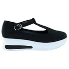 Zapato Mujer Plataforma con Correa Color Negro 4