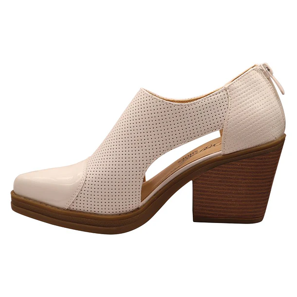 Zapato Mujer con Calado Color Beige 3