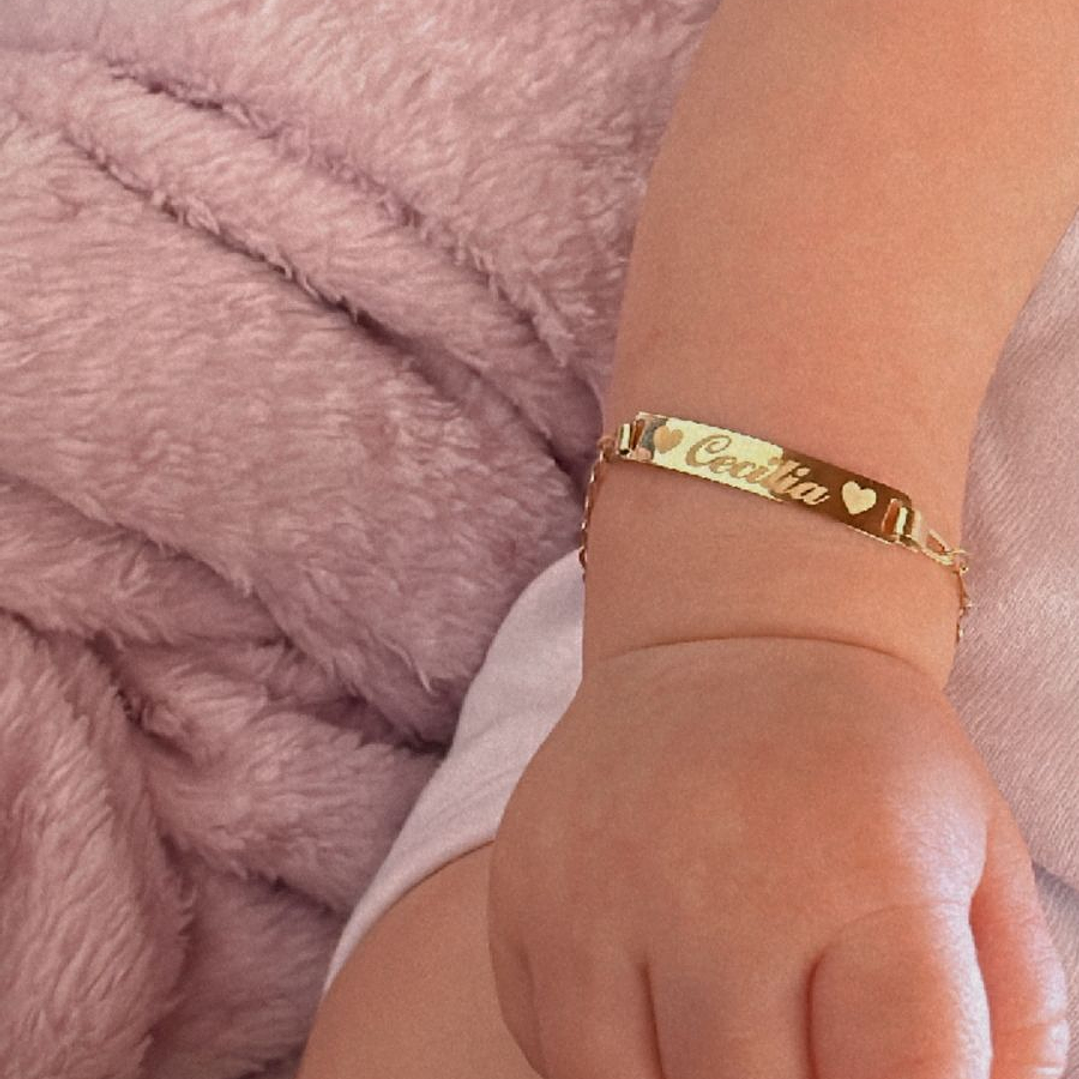 Pulseira Chapinha de Ouro Amarelo Gravação Laser Gratis 3