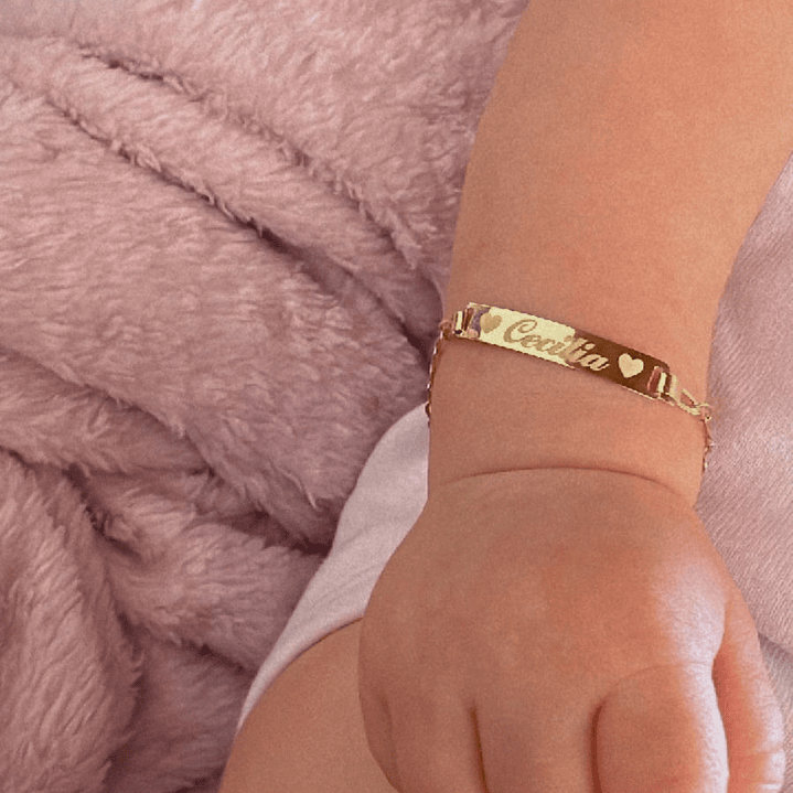 Pulseira Chapinha de Ouro Amarelo Gravação Laser Gratis 3