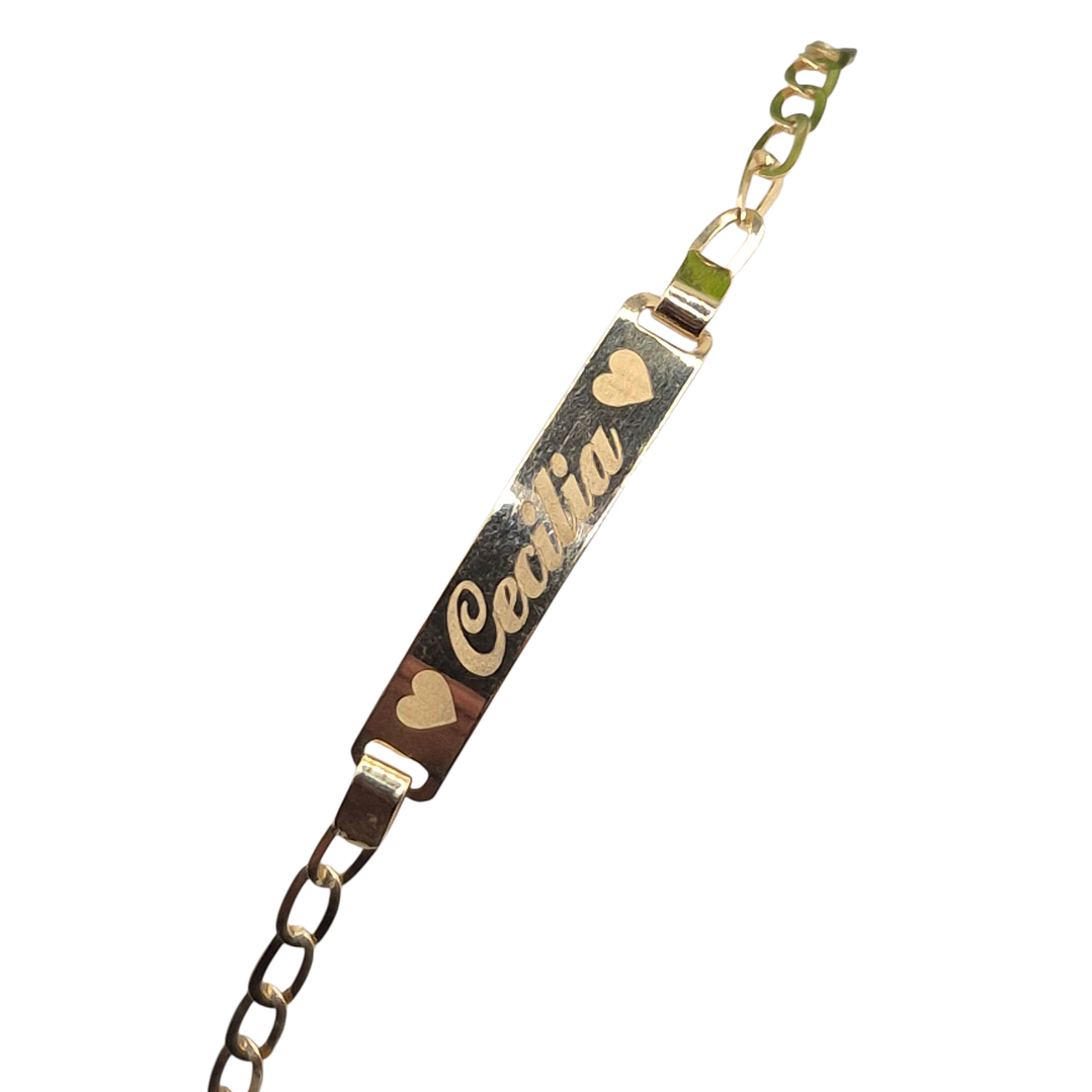 Pulseira Chapinha de Ouro Amarelo Gravação Laser Gratis 4