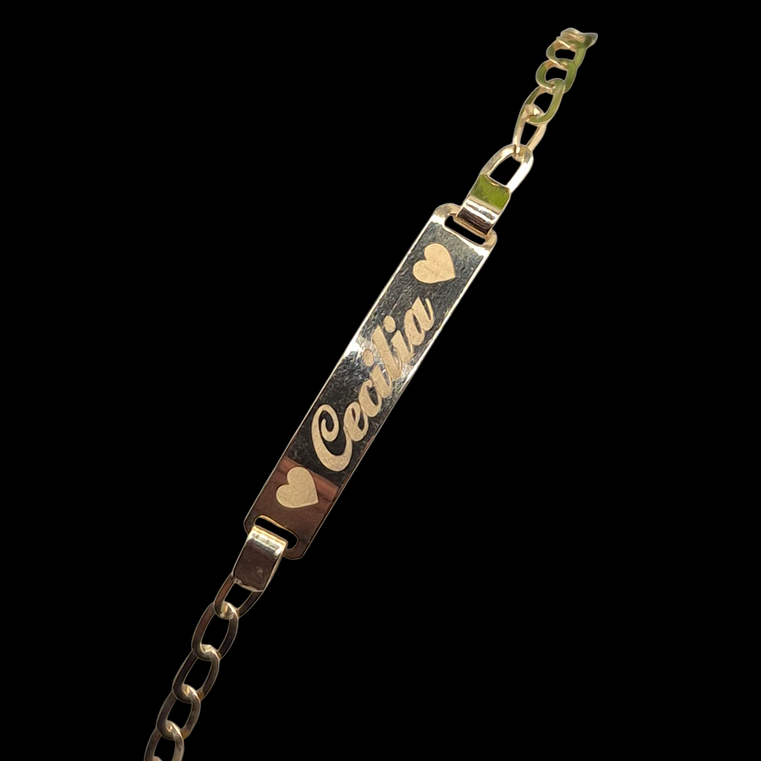 Pulseira Chapinha de Ouro Amarelo Gravação Laser Gratis 5