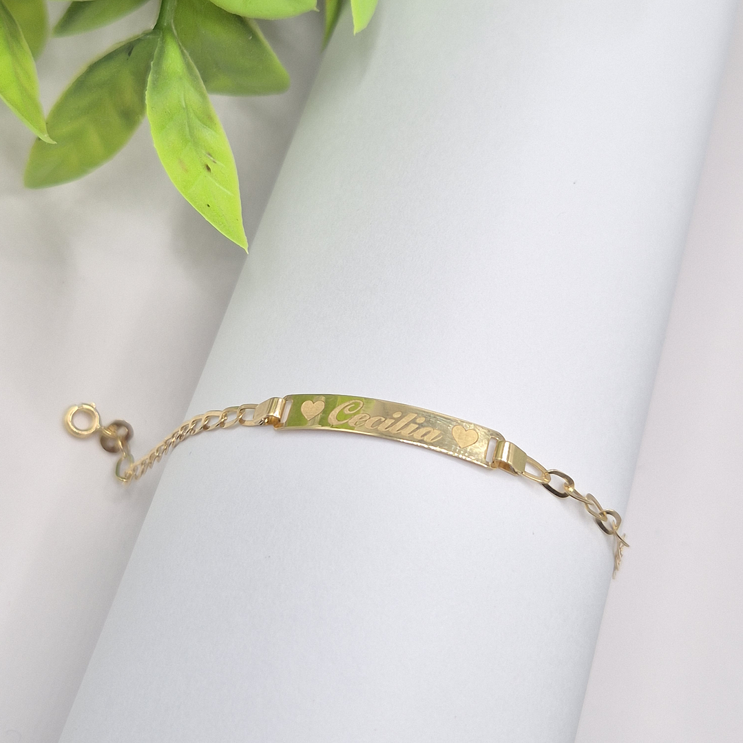 Pulseira Chapinha de Ouro Amarelo Gravação Laser Gratis 7