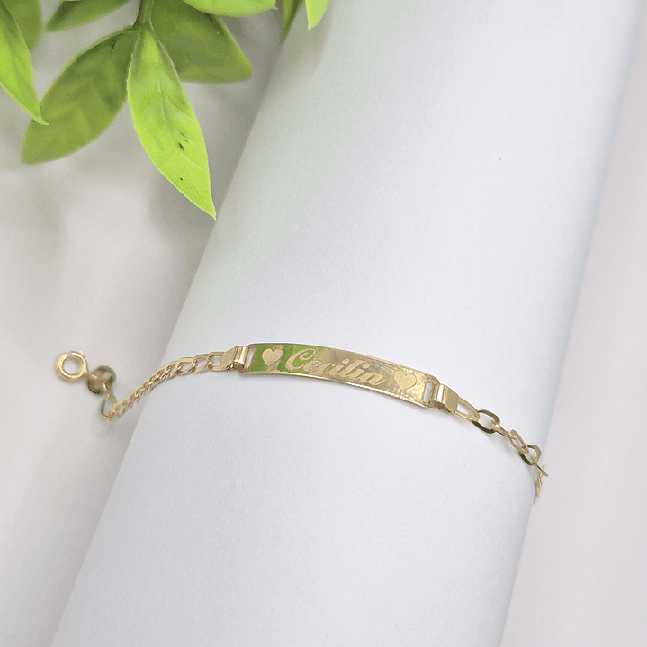 Pulseira Chapinha de Ouro Amarelo Gravação Laser Gratis 7