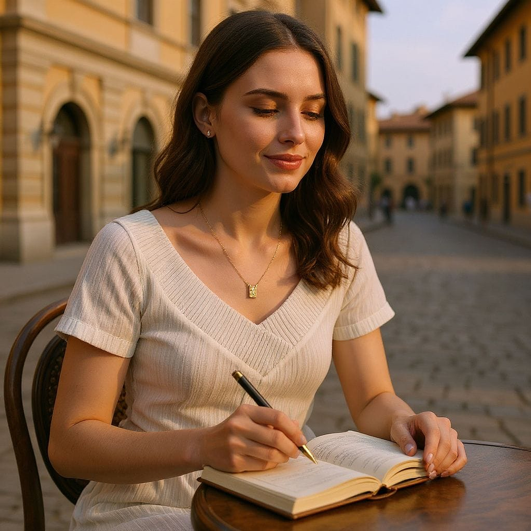 Escapulario de Ouro Amarelo com Imagem Nossa Senhora e Sagrado Coração 2