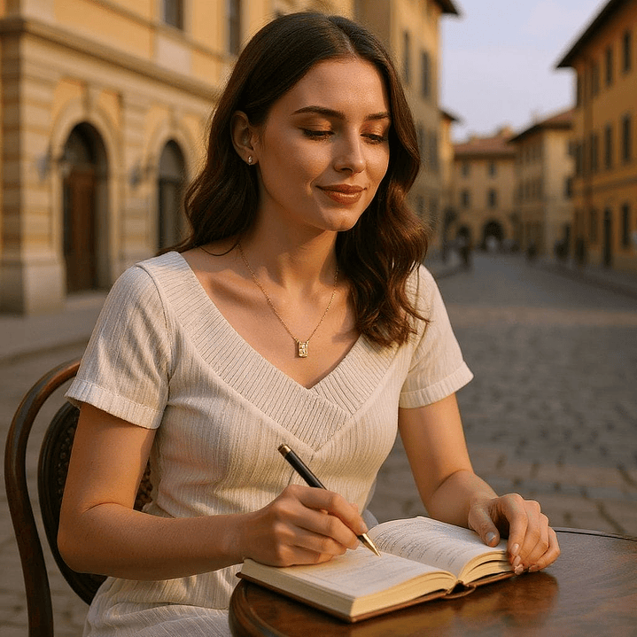 Escapulario de Ouro Amarelo com Imagem Nossa Senhora e Sagrado Coração 2