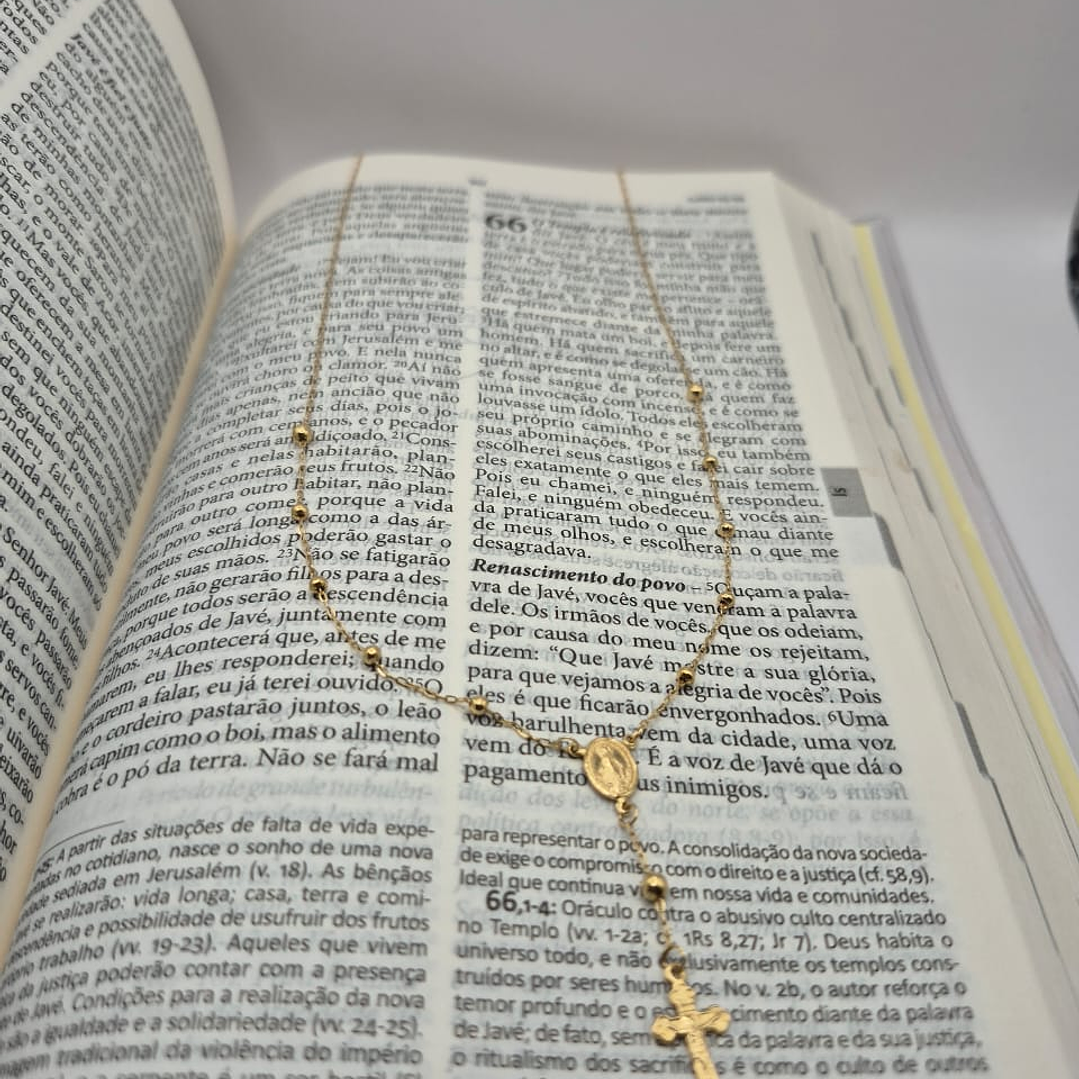 Tercinho de Nossa Senhora de Ouro Amarelo 18k750 5