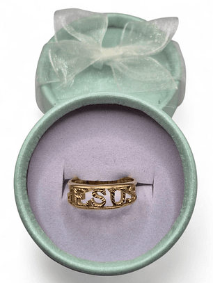 Anel Jesus Trabalhado Ouro Amarelo 18k750