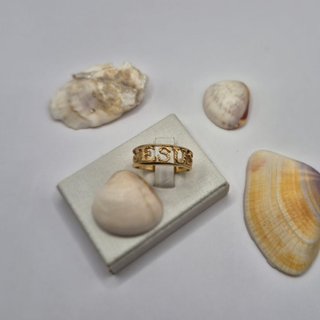 Anel Jesus Trabalhado Ouro Amarelo 18k750 5