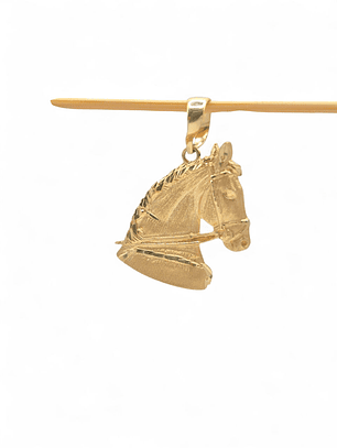 Pingente Face de Cavalo de Ouro Amarelo 18k750