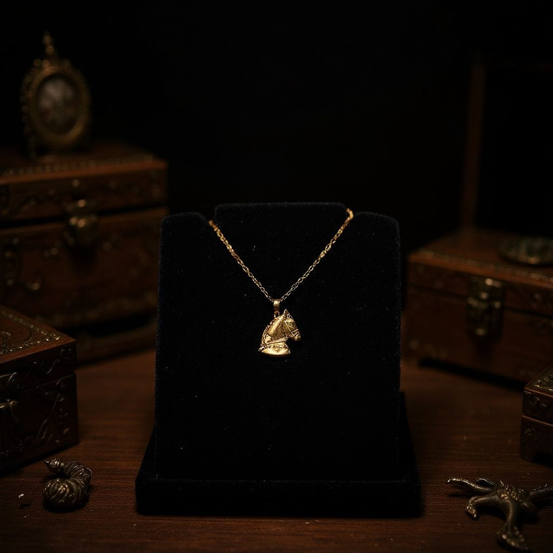 Pingente Face de Cavalo de Ouro Amarelo 18k750 4