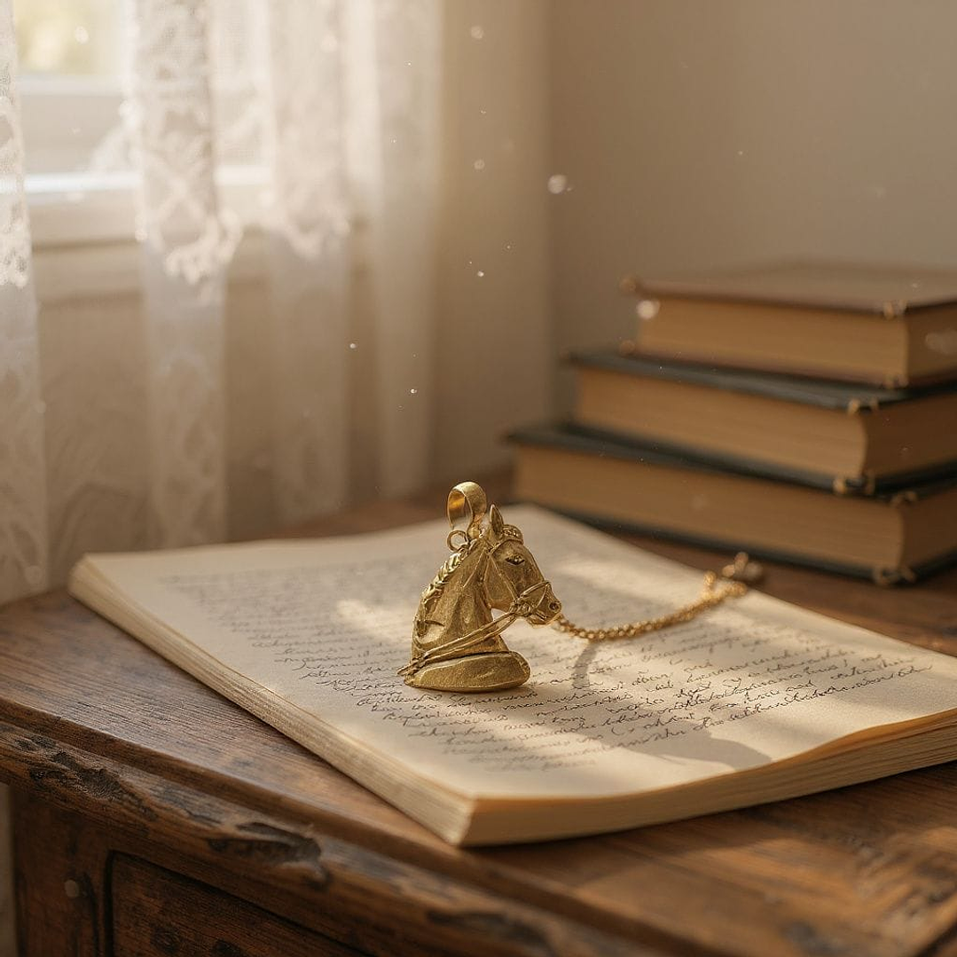 Pingente Face de Cavalo de Ouro Amarelo 18k750 3