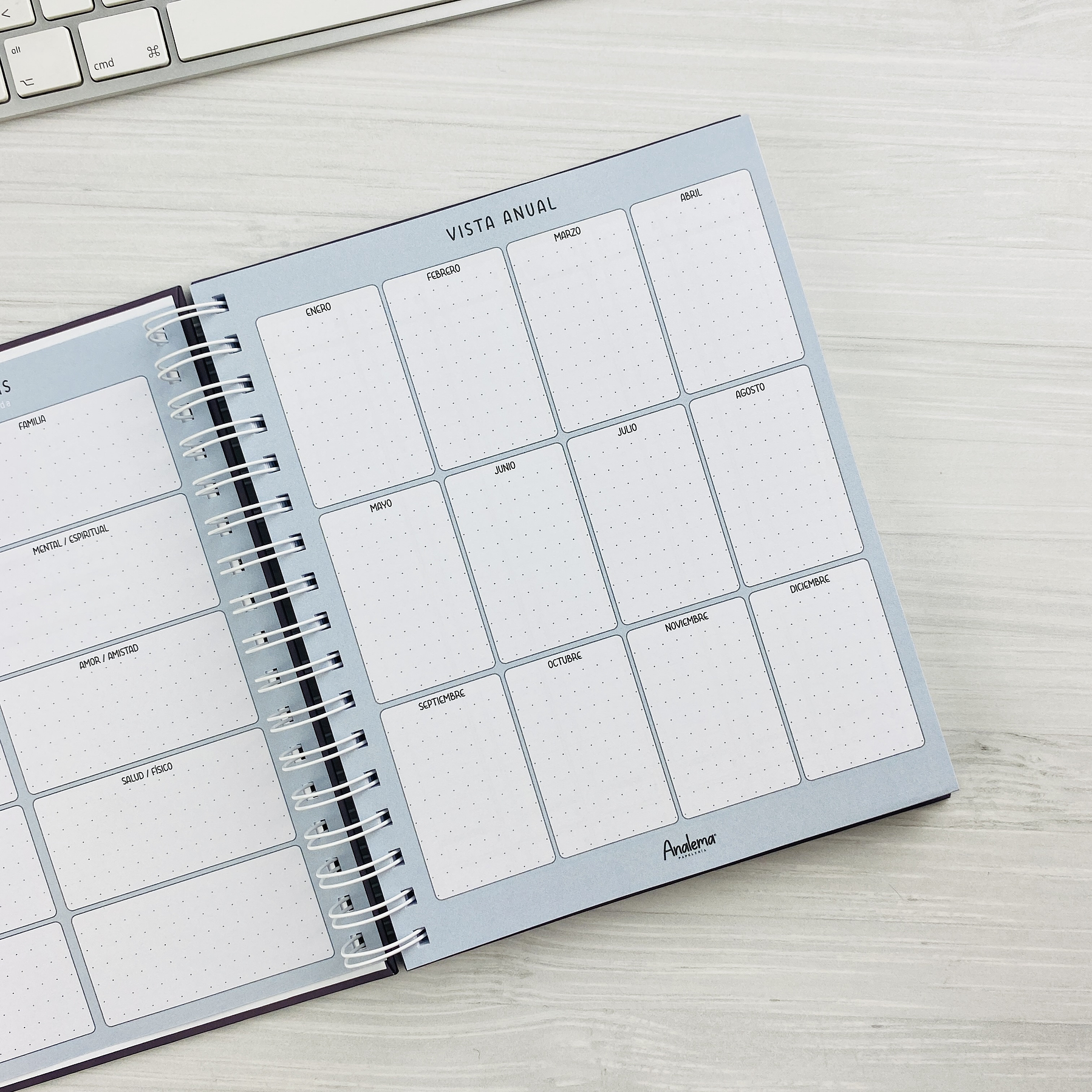 Planner Universitario Tamaño Super / interior Gris 2