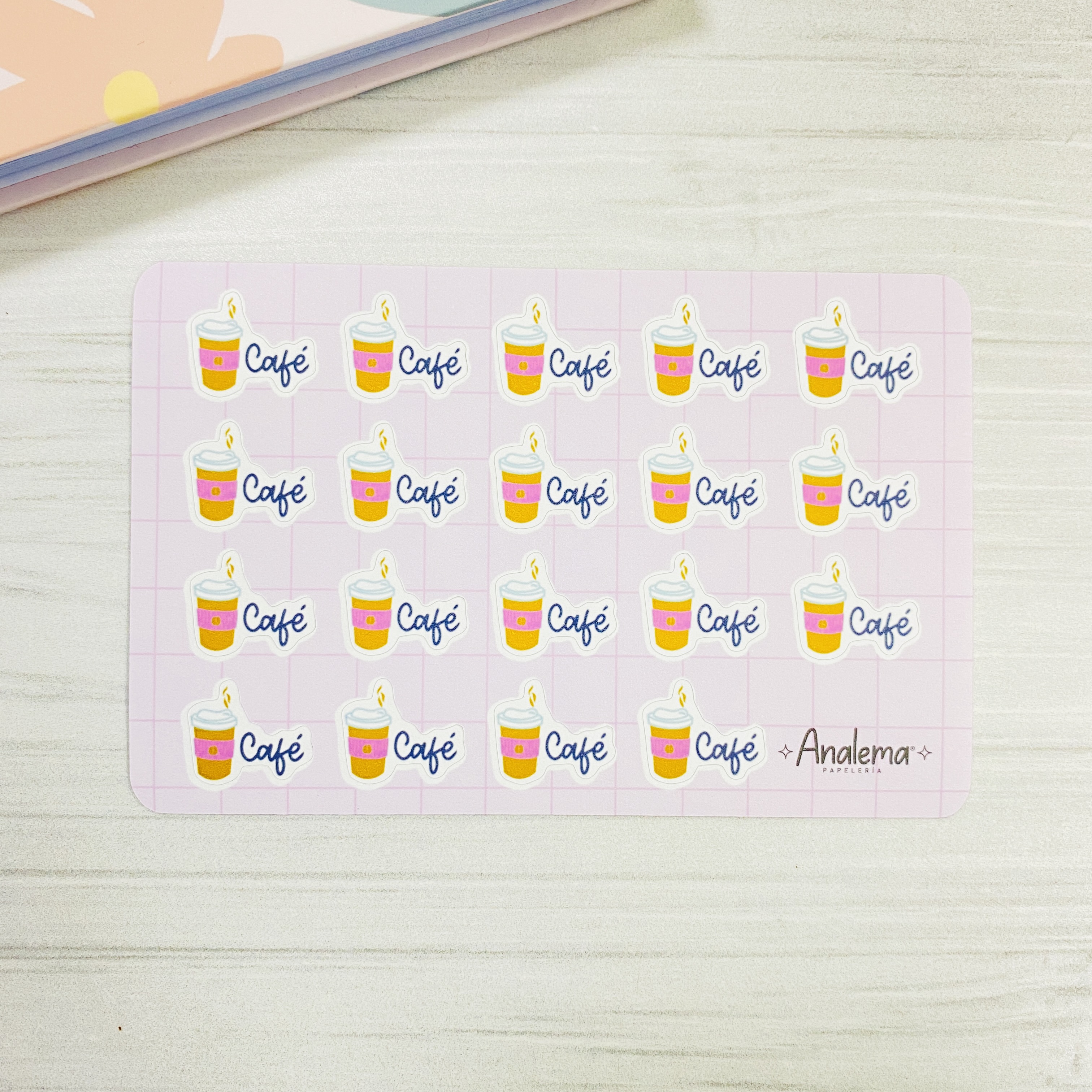 Lámina de stickers café