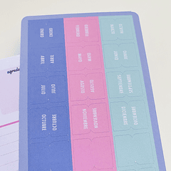 stickers marcador de meses color pastel