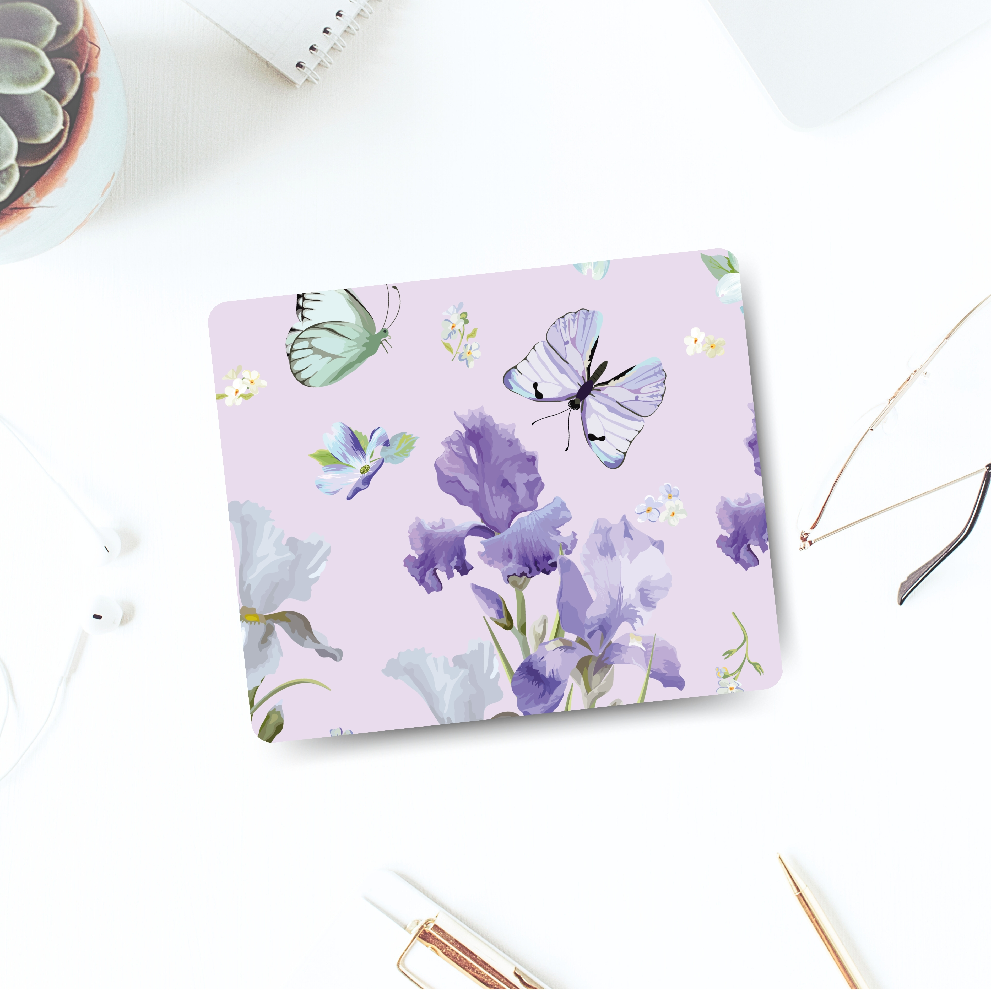 Mouse Pad "Mariposas y flores"