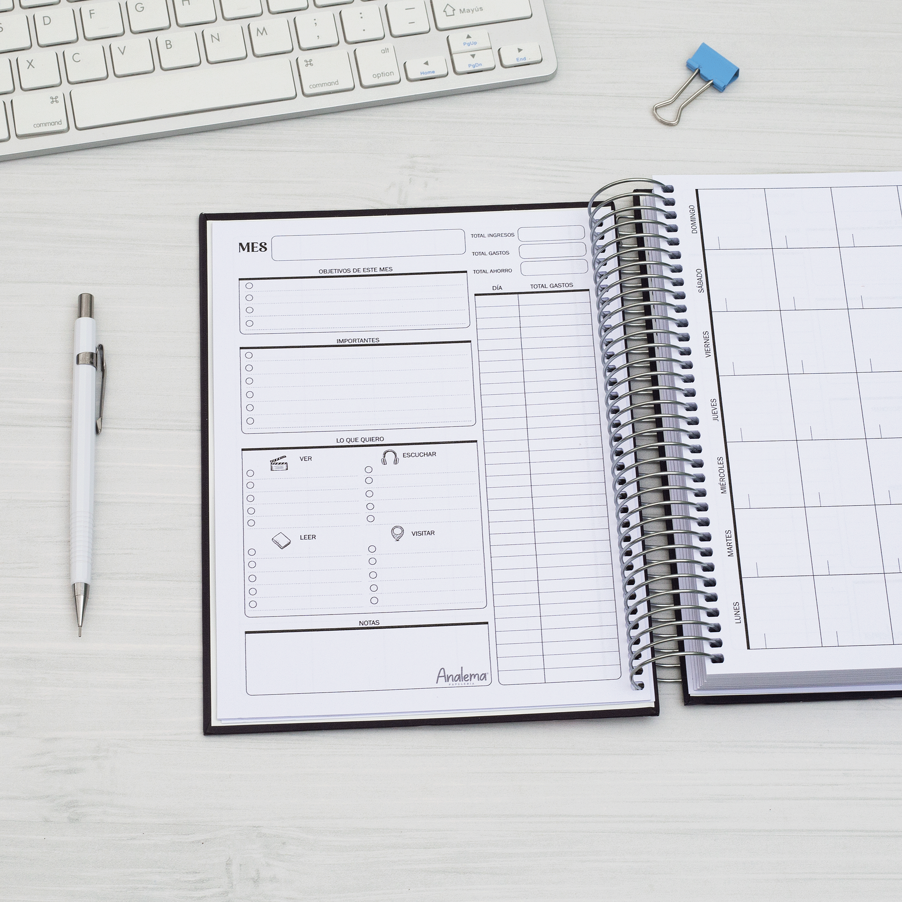 Agenda DIARIA sin fecha (interior color negro) 5