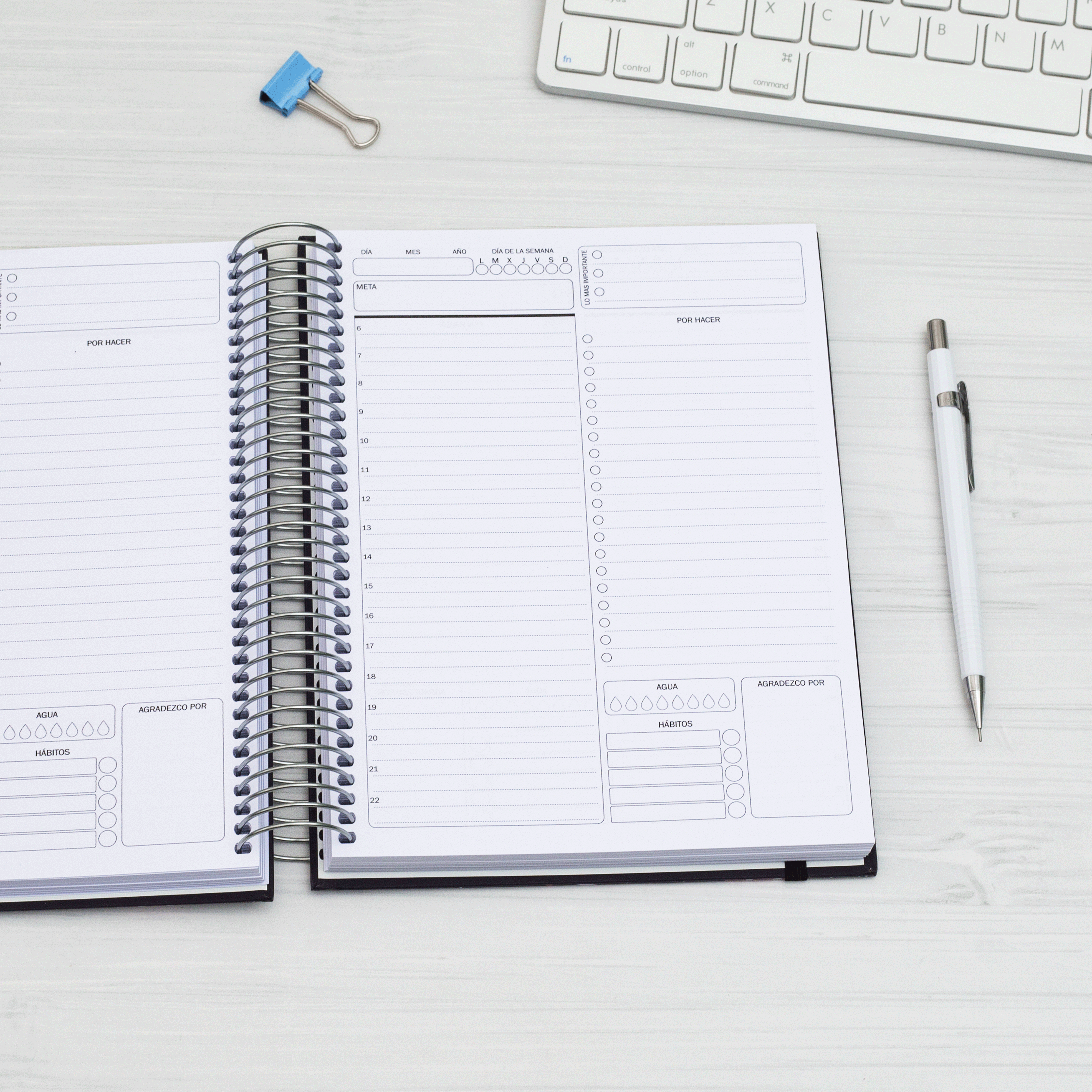 Agenda DIARIA sin fecha (interior color negro)