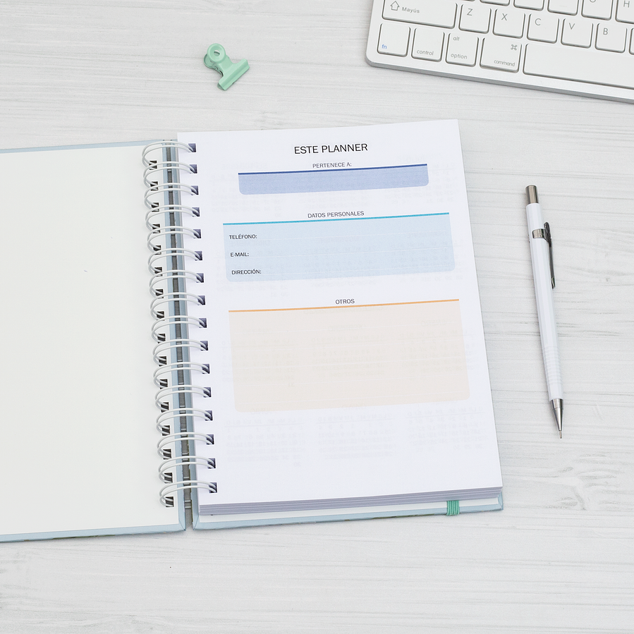 Planner Clásico Vista Horizontal Blanco 2