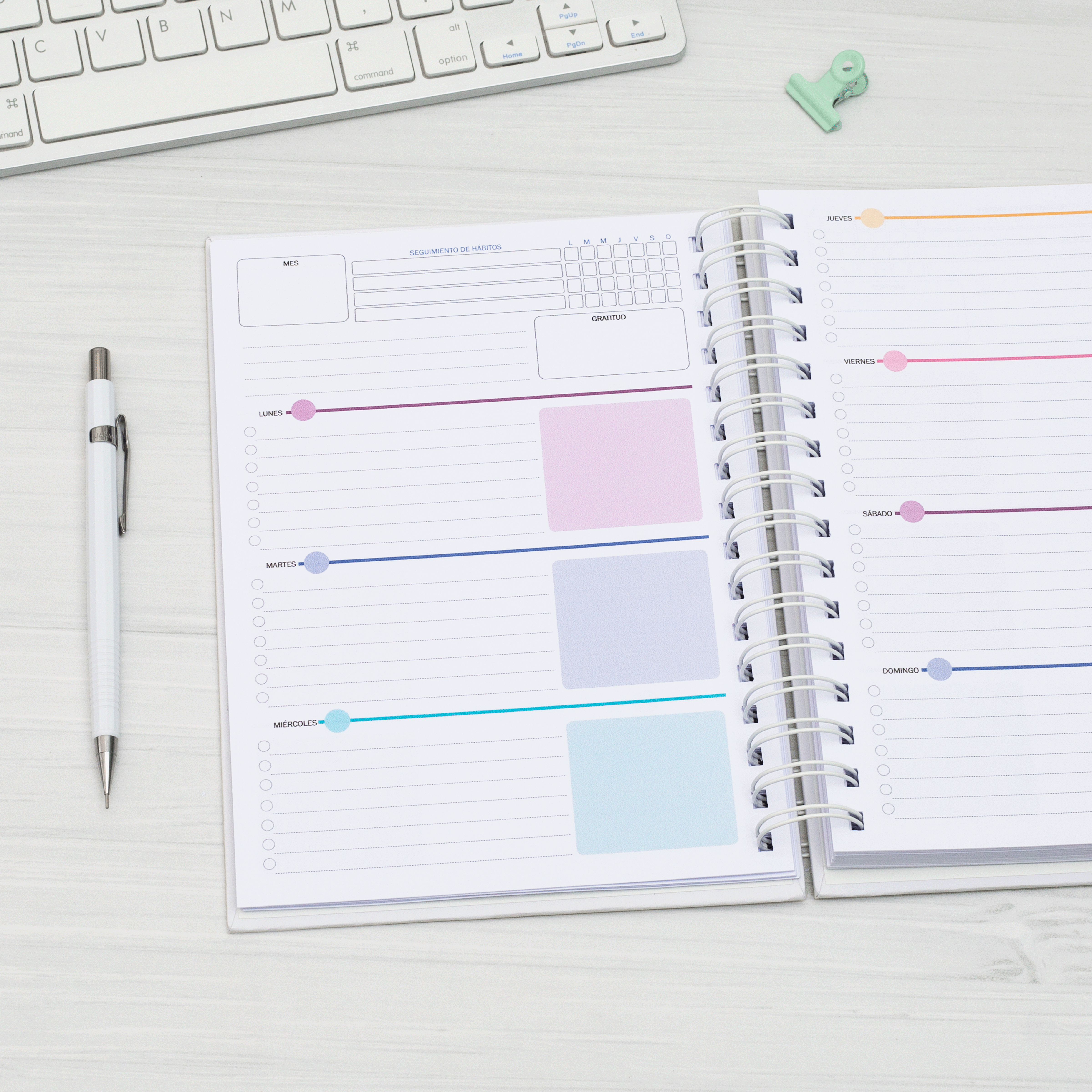 Planner Clásico Vista Horizontal Checklist