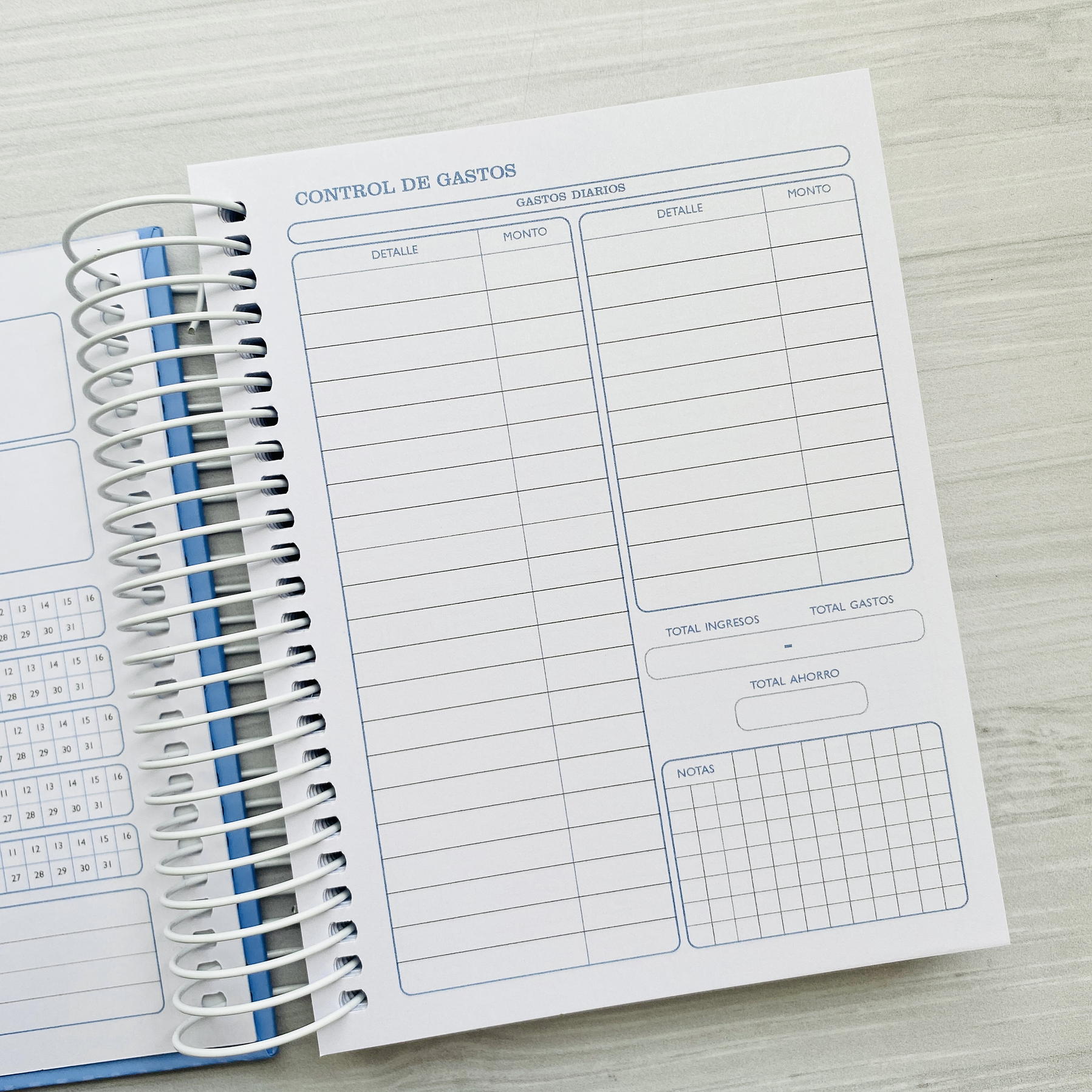 Planner 2 días por página / SkyBlue / Portada Personalizada 6