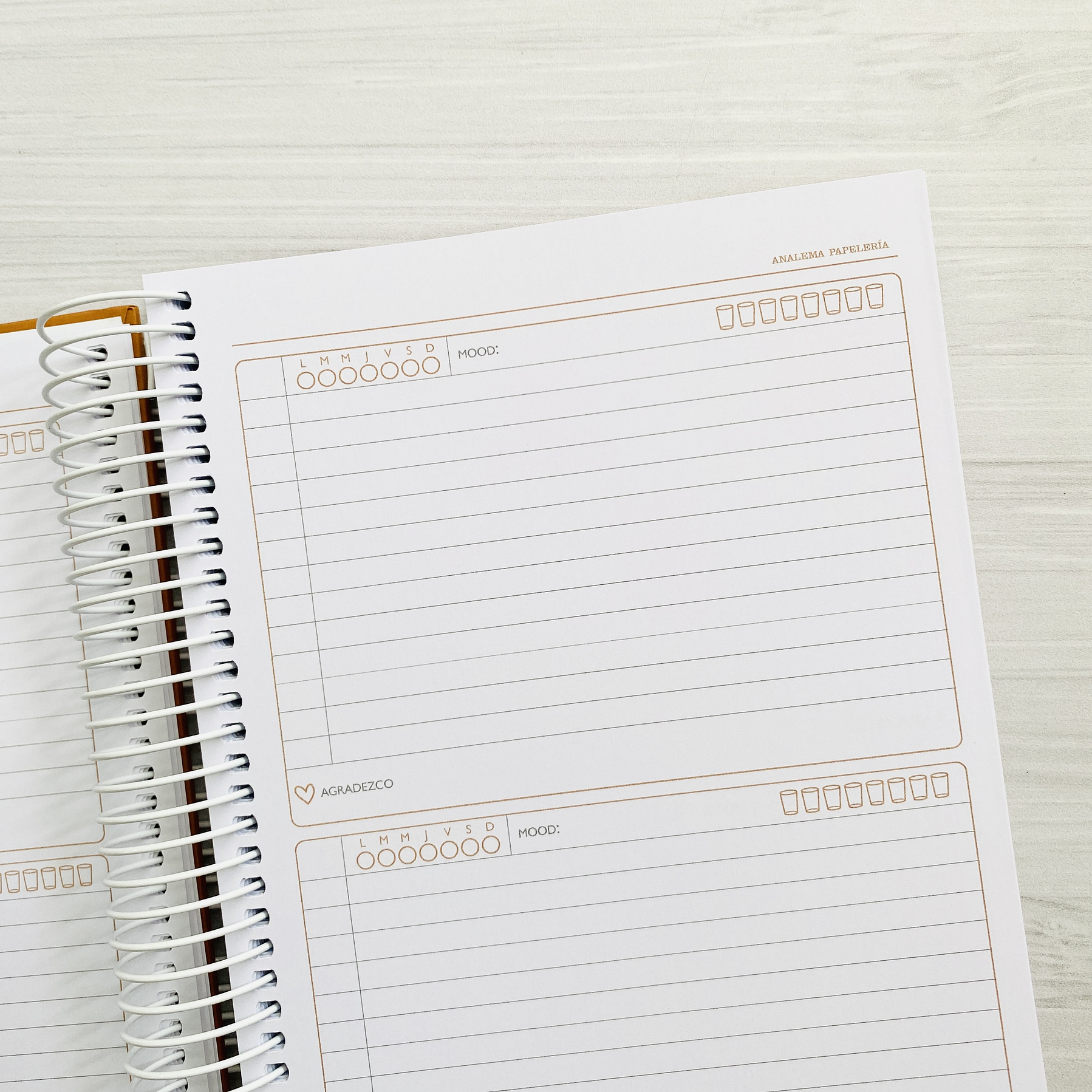 Planner 2 días por página / Cocoa / Portada Personalizada 8