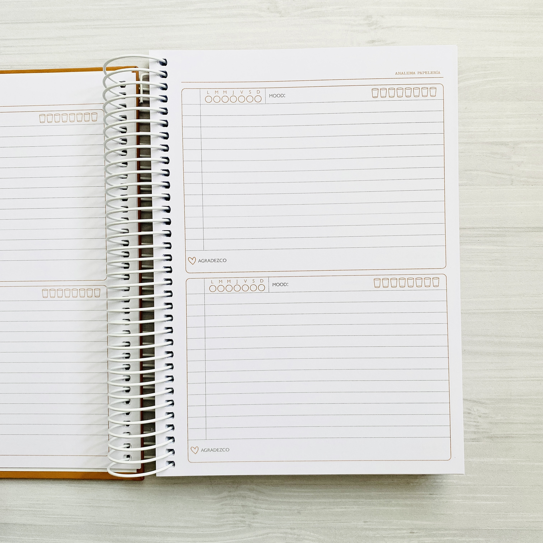 Planner 2 días por página / Cocoa / Portada Personalizada 1