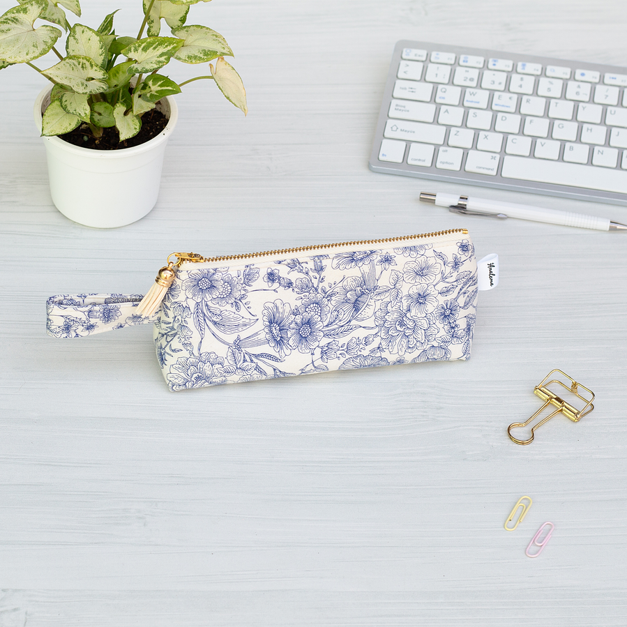 Estuche Flores azul vintage 1