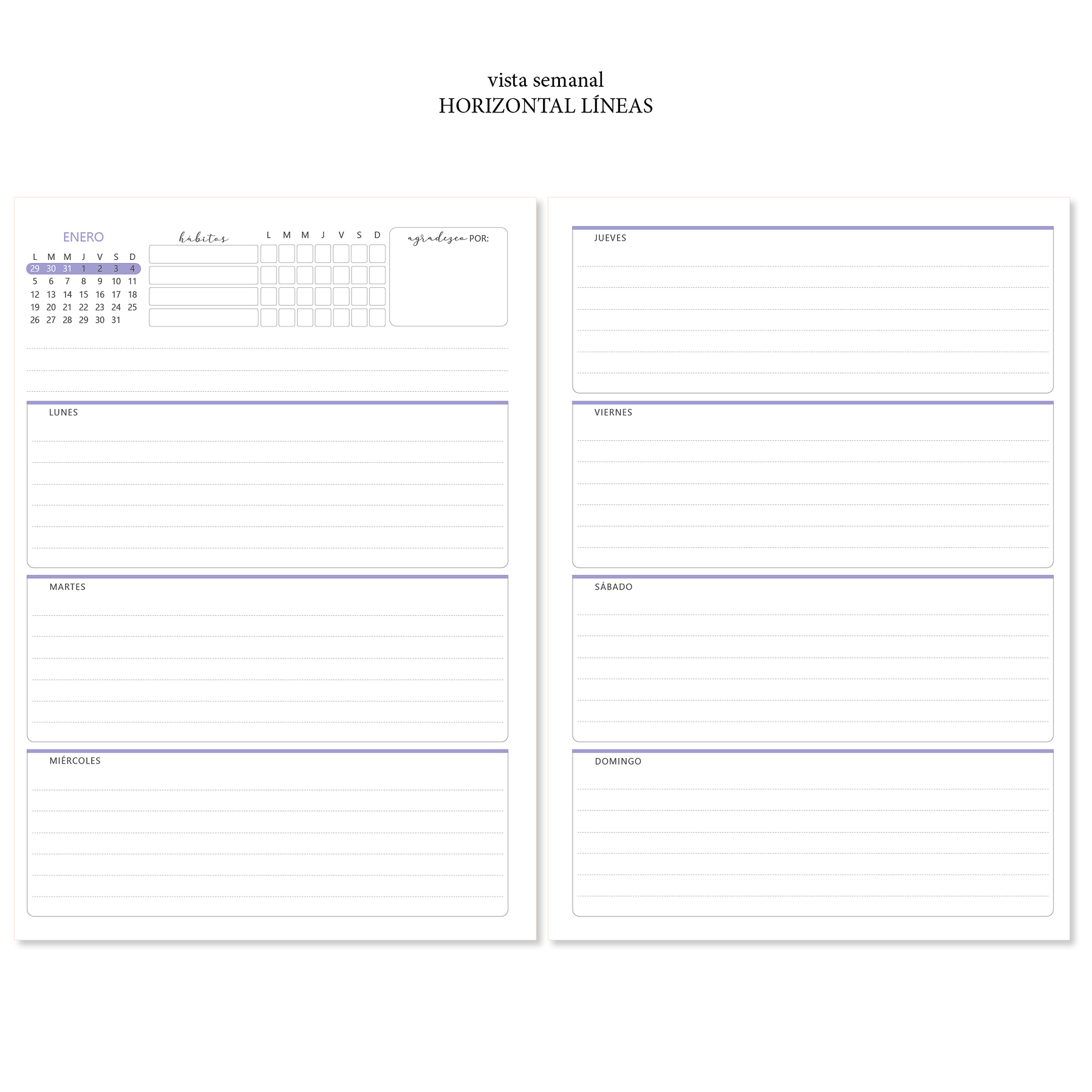 Agenda 2026 Personal / Color Bloom / Tamaño Clásico /Planner 18