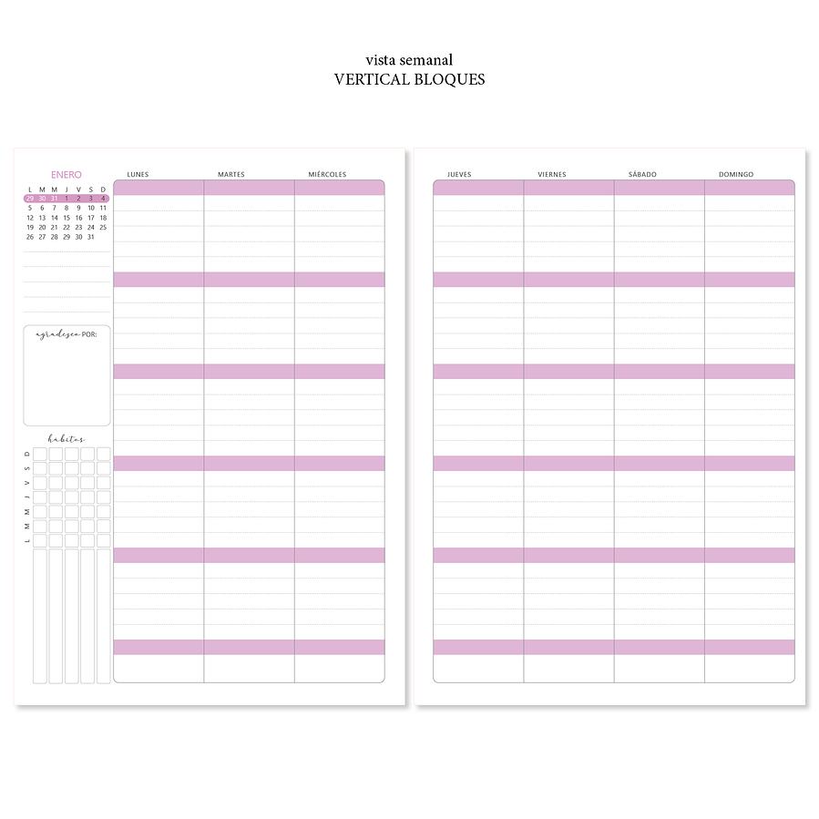 Agenda 2026 Personal / Color Bloom / Tamaño Clásico /Planner 24