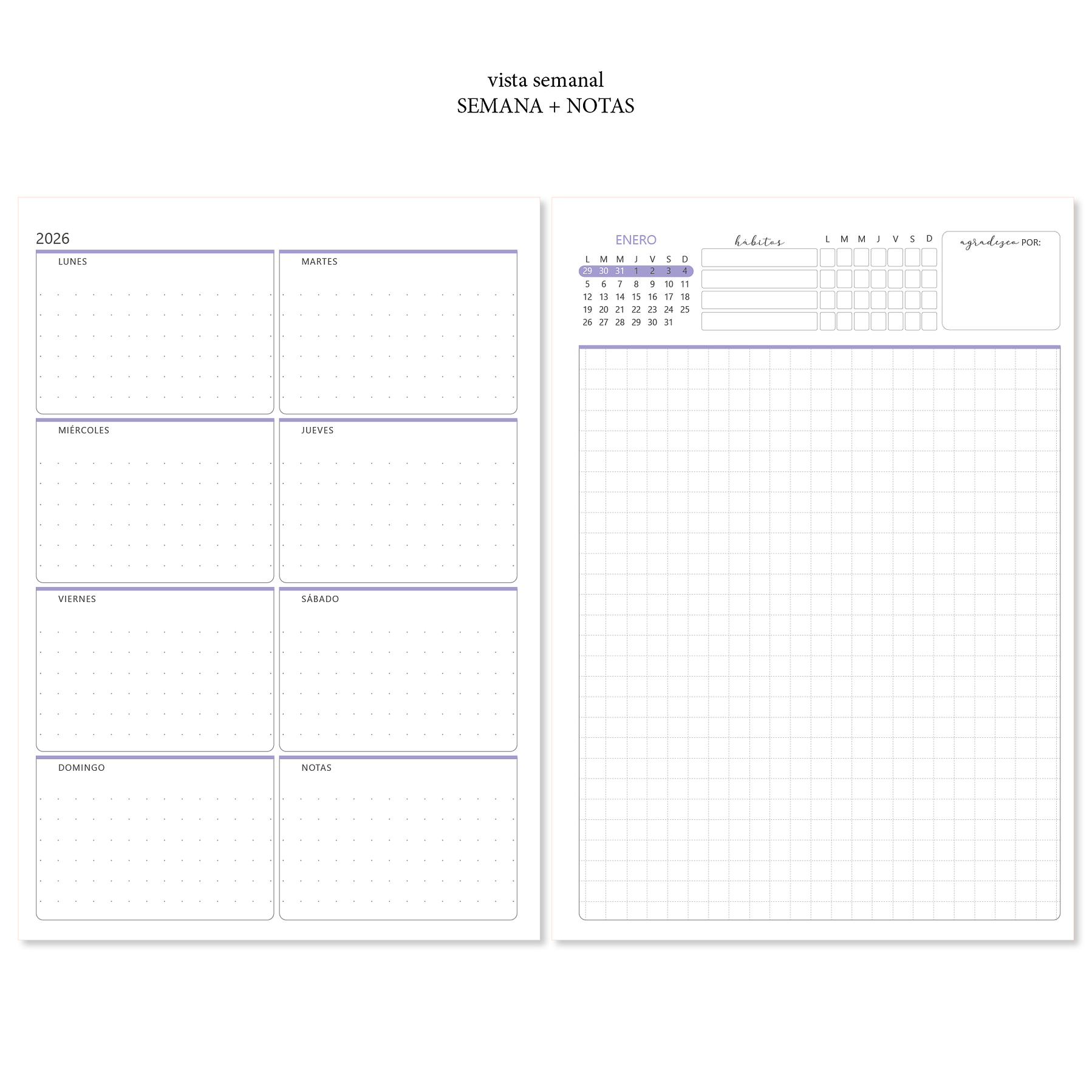 Agenda 2026 Personal / Color Bloom / Tamaño Clásico /Planner 23