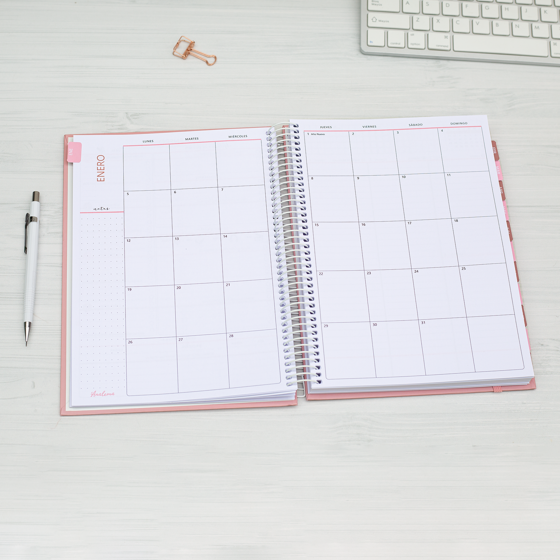 Agenda 2026 Personal / Color Romance / Tamaño Extra  6