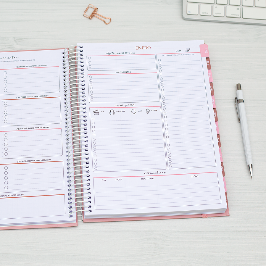 Agenda 2026 Personal / Color Romance / Tamaño Extra  1