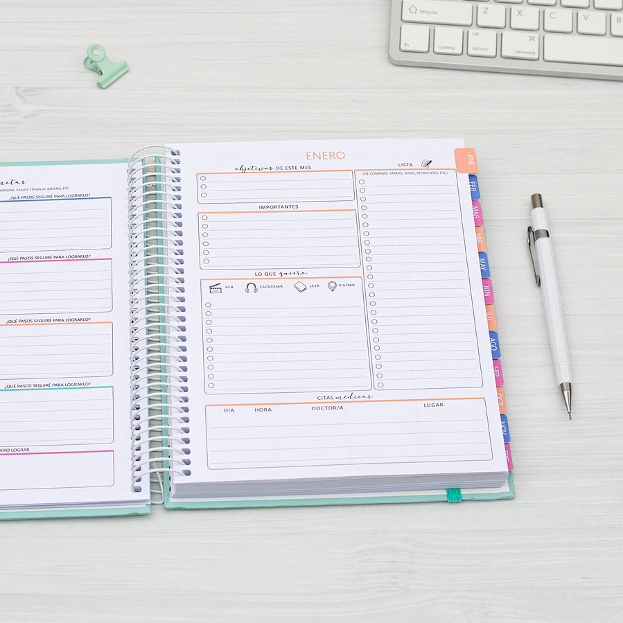 Agenda 2026 Personal / Color Bloom / Tamaño Clásico /Planner 1