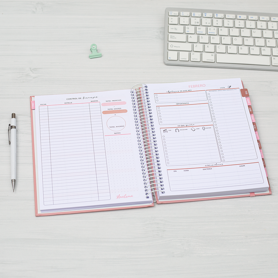 Agenda 2026 Personal / Color Romance / Tamaño Clásico  7